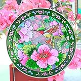 8' Hummingbird Suncatcher Stained Glass,Suncatchers for Windows Hanging Indoor Hanging Decor,America Glass Window Decor Suncatcher for Mom,Grandma,Teacher,Friend