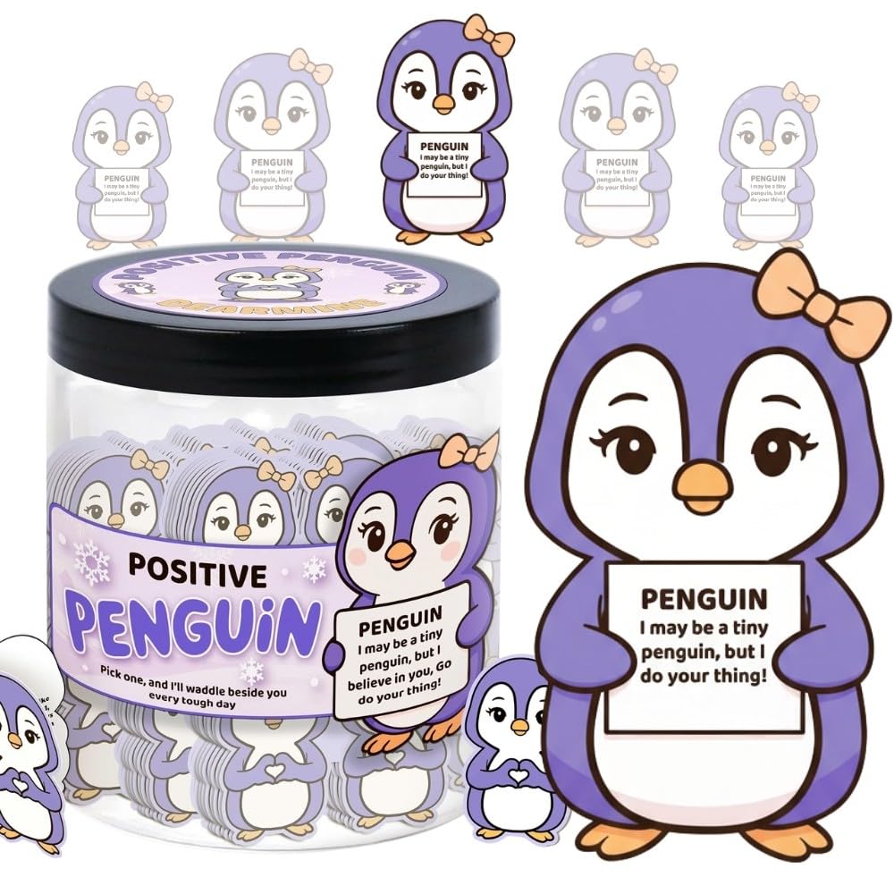 Amazon.com: Positive Penguin Purple Jar with 60 Affirmation Cards