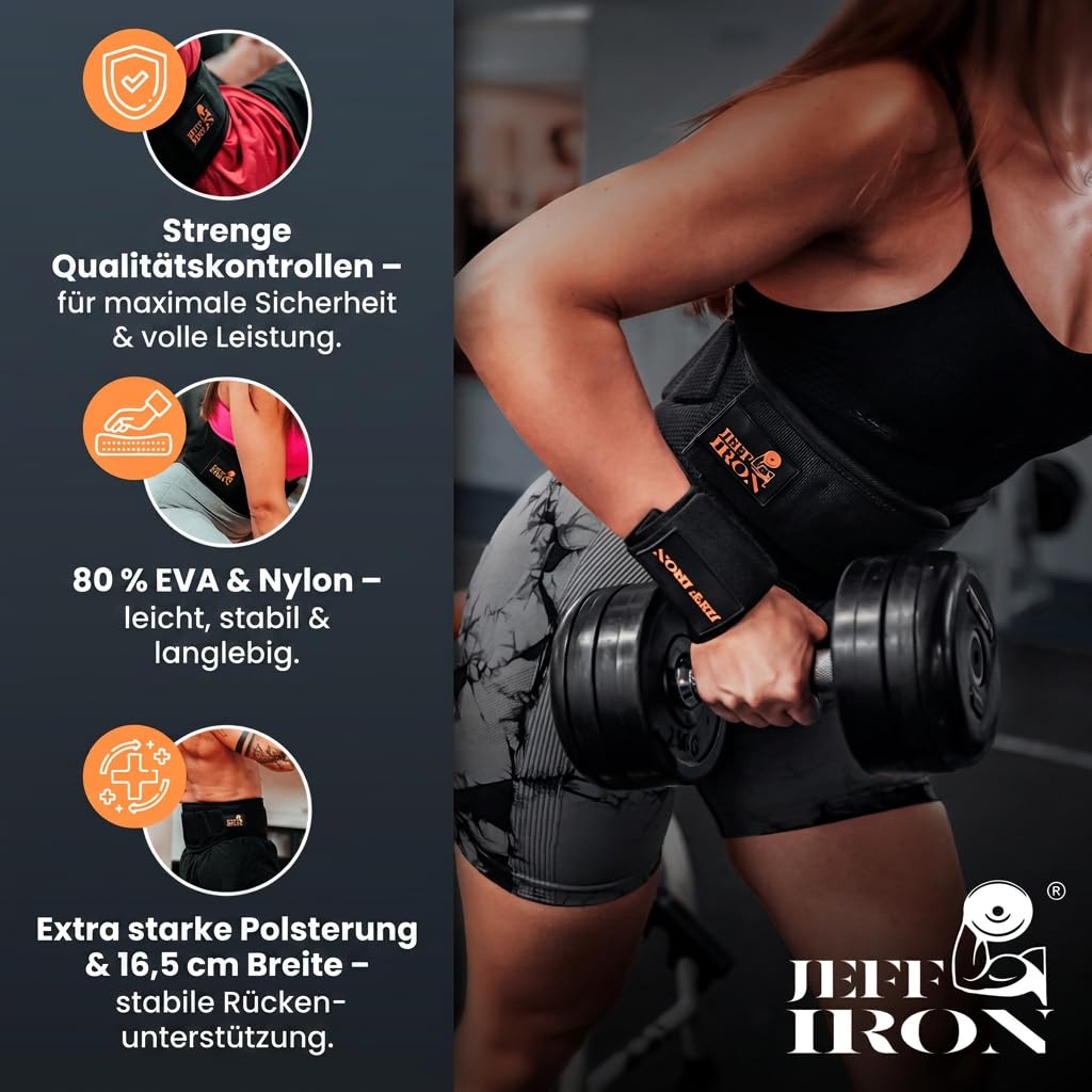 Gewichthebergürtel Herren & Damen – 16,5 cm Fitnessgürtel mit Klettverschluss für Krafttraining, Powerlifting, Kniebeugen & Kreuzheben – Rückenstütze Gym Gürtel