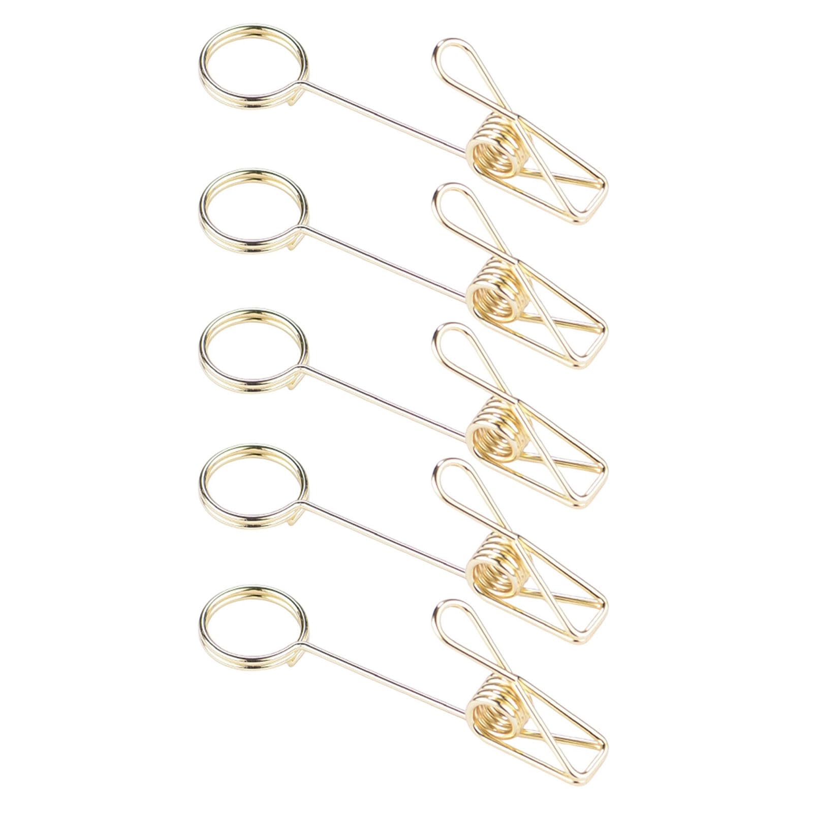 Hsioluted 5Pieces Metal Photo Stand Clip Name Card Organiser Stand with Iron Wire Clip for Desk Card Photo Organization Metal Double Name Organiser