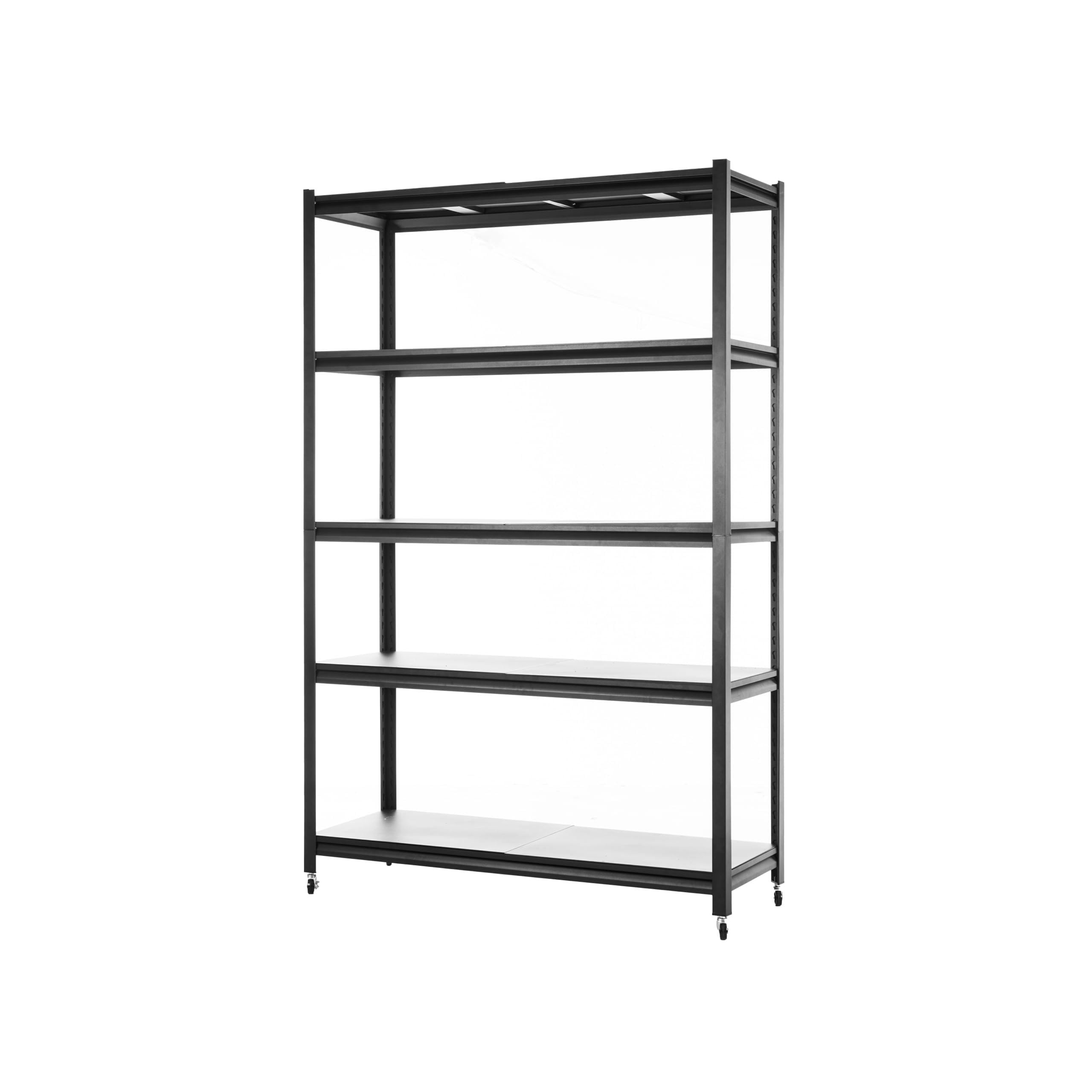 Storage Shelves with 5 Adjustable Levels, Garage Storage Shelves, Heavy Duty Metal Shelves, Practical Shelf Units, Suitable for Warehouse Storage Rooms, wardrobes, Kitchens, 72x47x17 inches