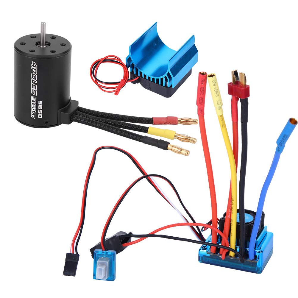 Motor sin escobillas RC 3100KV con ESC 120A, disipador térmico para Coches 1/10, Uso en competición, recreativo y Principiantes