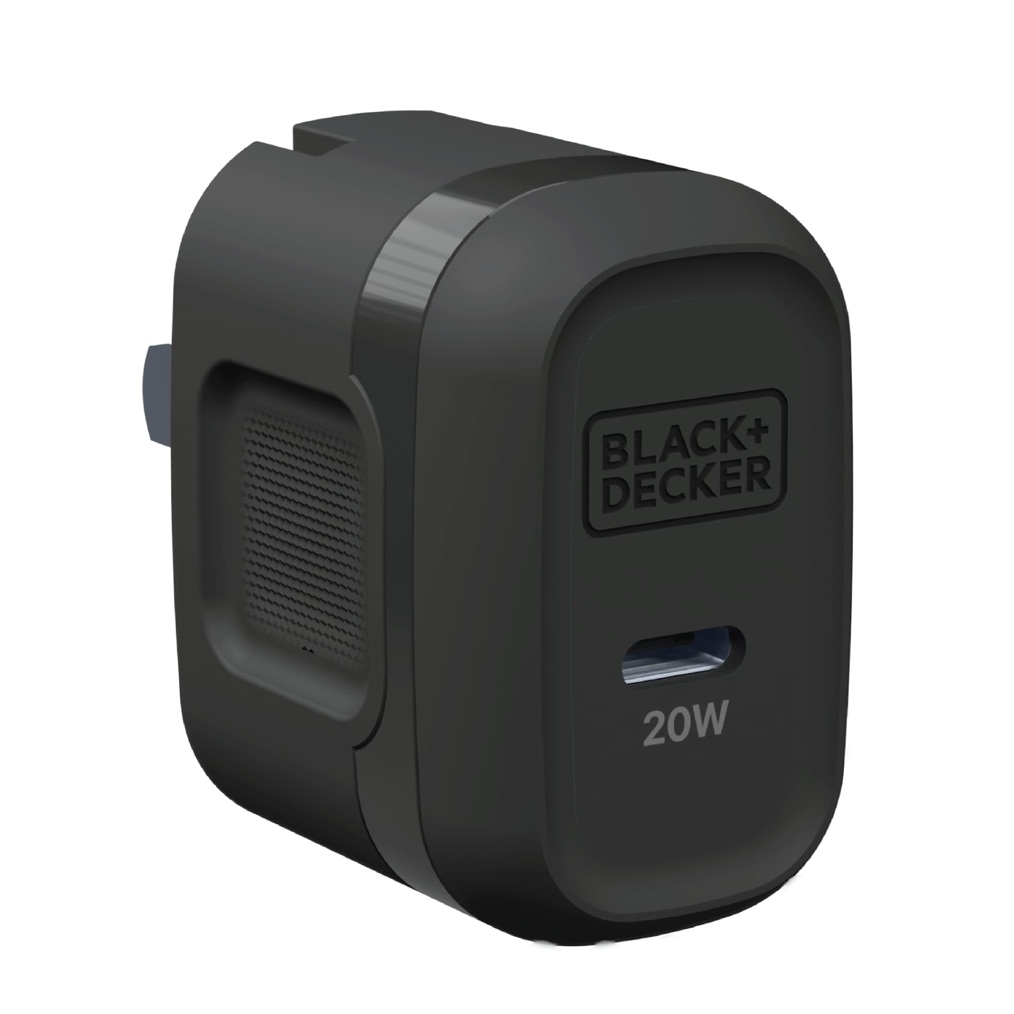 BLACK+DECKER GaN PD Wall Charger, 1-Port, 20W - USB Type C Wall Plug - Compact Power Block USB C - Type C Wall Charger Fast Charging - USB C Charger Block 20W - Perfect for Home, Office, Travel