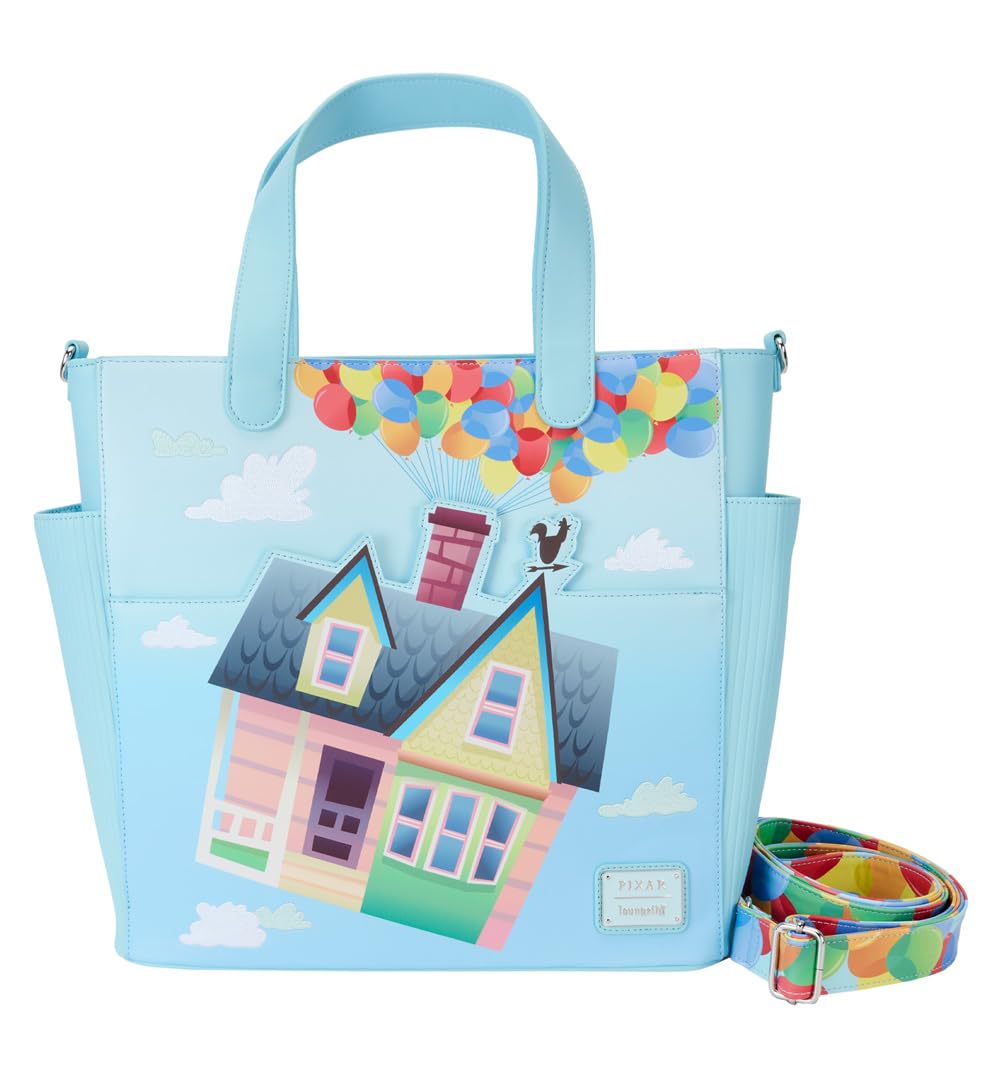 Loungefly Pixar Up 15th Anniversary Balloon House Convertible Backpack and Tote, Black