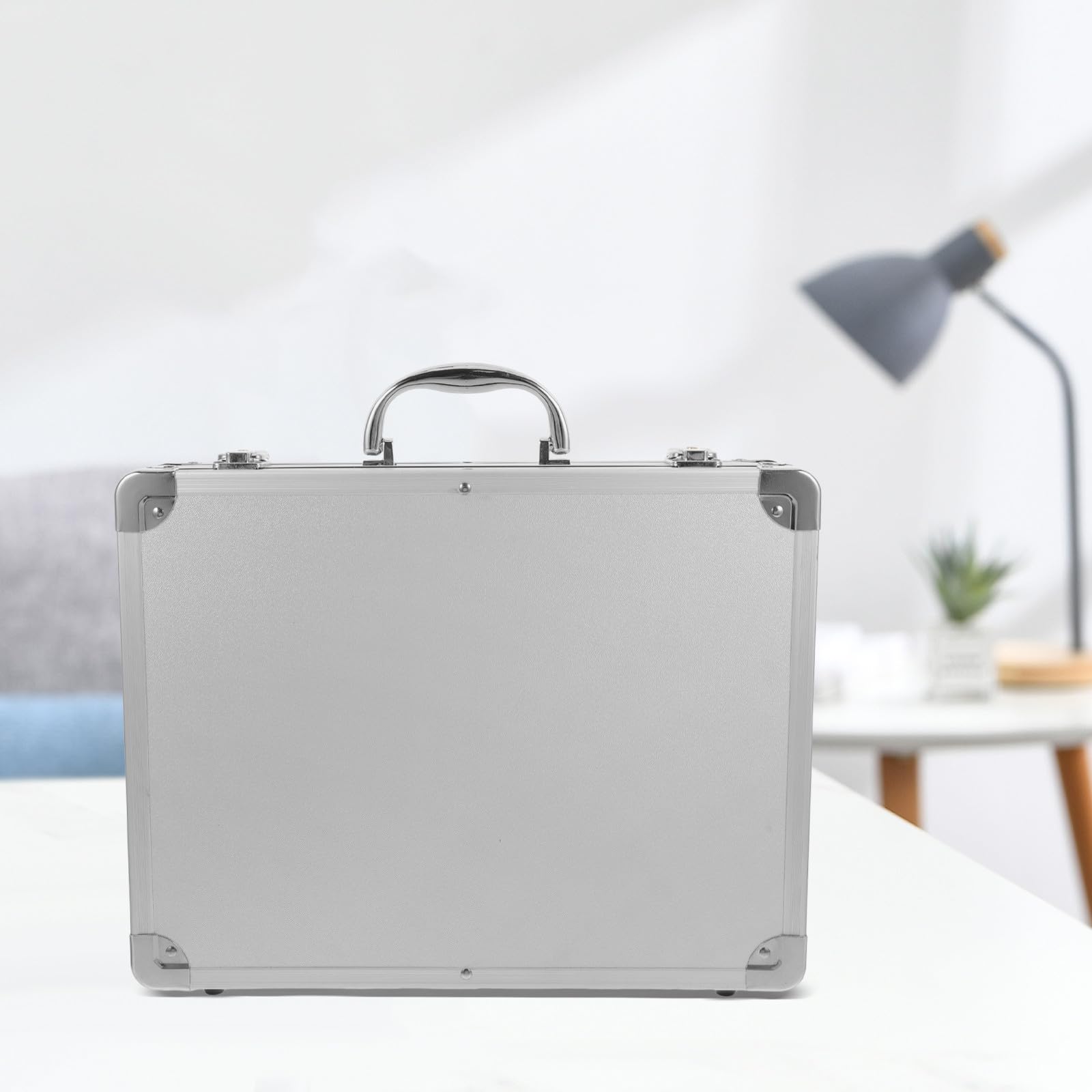 Aluminiowa twarda obudowa srebrna metalowa skrzynka narzędziowa przenośna wielofunkcyjna teczka do przechowywania i transportu wytrzymała i do użytku profesjonalnego
