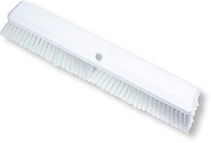 SPARTA 41890EC02 Omni Sweep Plastic Push Broom Head, Heavy Duty, Industrial Broom With Color Code System For Outdoor, Indoor, Garage, Concrete, Patio, Kitchen, Bathroom, 18 Inches, White