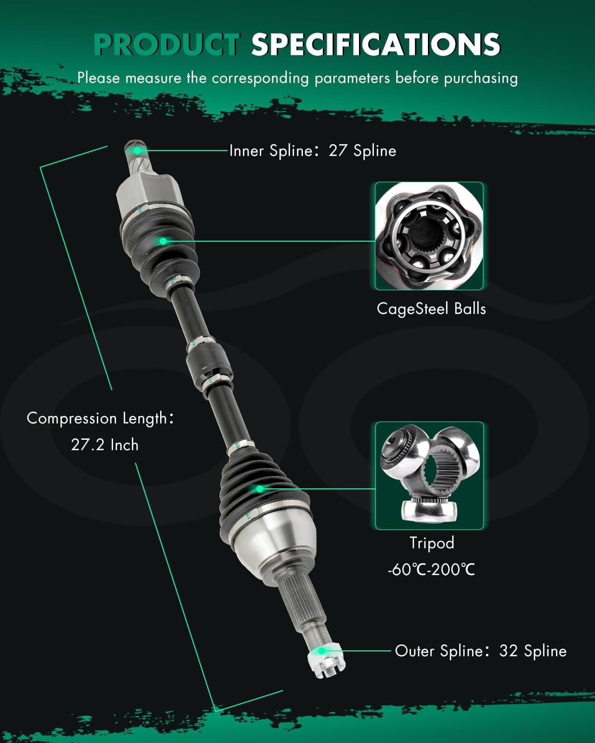 CV Axle Shaft Assembly Front Left Fit For Nissan Altima 2.5L 2013-2018