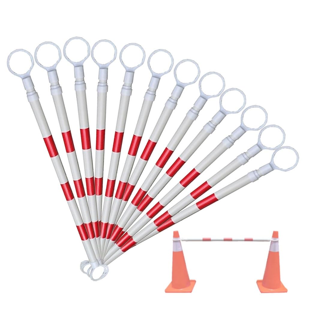 Cônes de signalisation réfléchissants Teles Safe Pole balisage rouge et blanc 1,2 à 2m