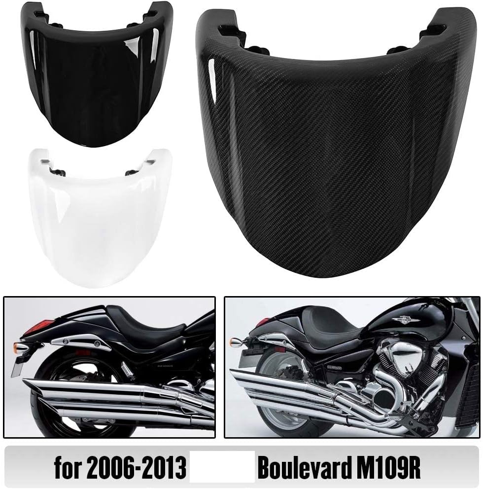 Motorcycle Rear Pillion Passenger Hard Solo Seat Cover Cowl for Boulevard M109R 2006 2007 2008 2009 2010 2011 2012 2013 (Black)