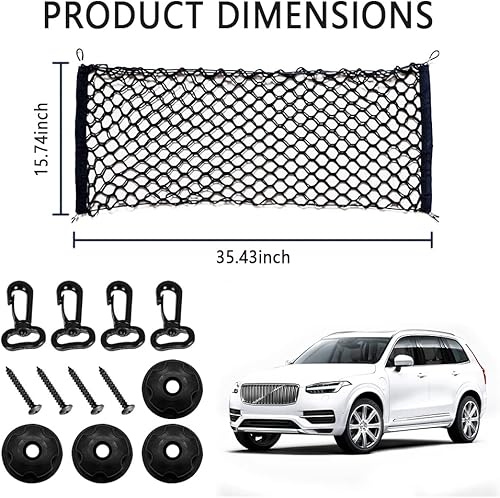 Miniatura 8 de Car Rear Cargo Net with Good Elasticity&Tensile Strength Trunk Net Organizer for SUV Truck,Ideal Car Net Keeps Overlanding Accessories,Car Camping