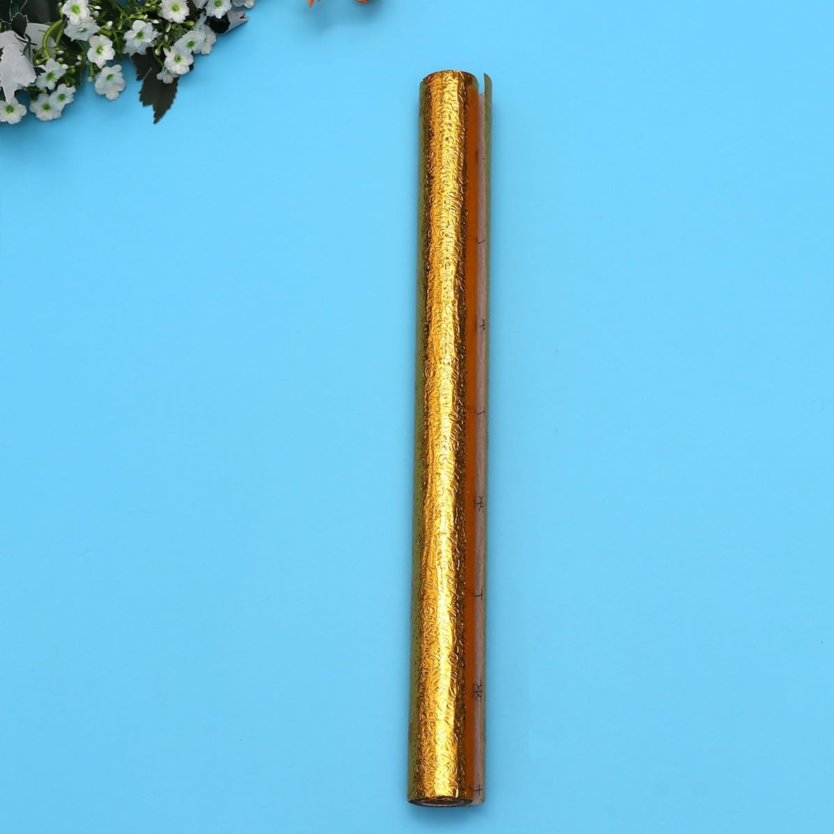 2 Rolls Self Adhesive Kitchen Oil Proof Sticker Aluminum Foil | Orange Roll, Easy to Stick and Remove, Easy to Clean, Beautiful Simple Design for Cabinet Backsplash Surfaces