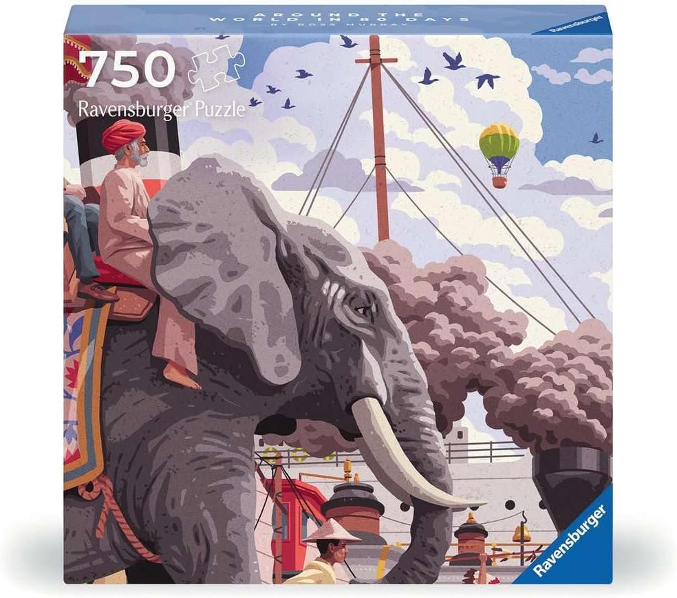 Art & Soul: Around The World in 80 Days - 750 Piece Jigsaw Puzzle with Poster | Captivating Adventure Puzzle | Perfect for Literature Lovers