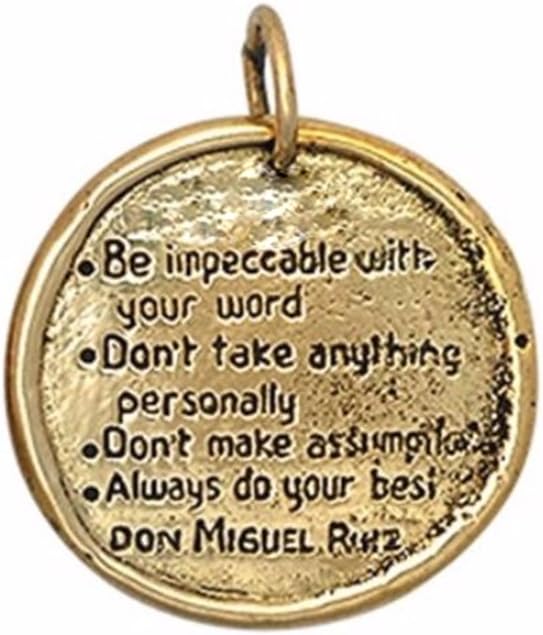 Jewelry Evolution8The Four Agreements Reminder Medallion Necklace