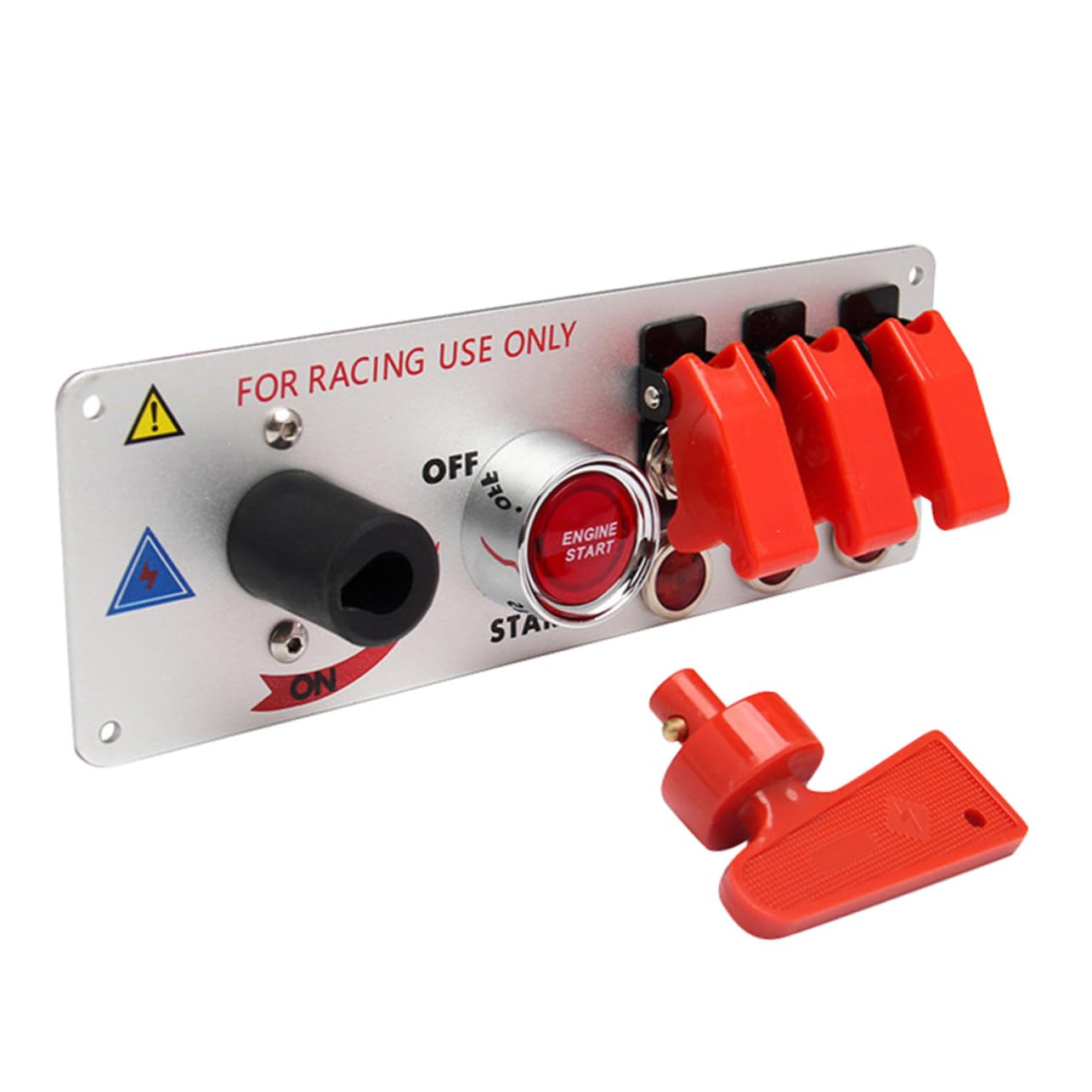 Racing Car Ignition Switch Panel with Toggle Start Engine Power Cutoff Easy Installation Automotive DIY Replacement for Racing and Vehicles