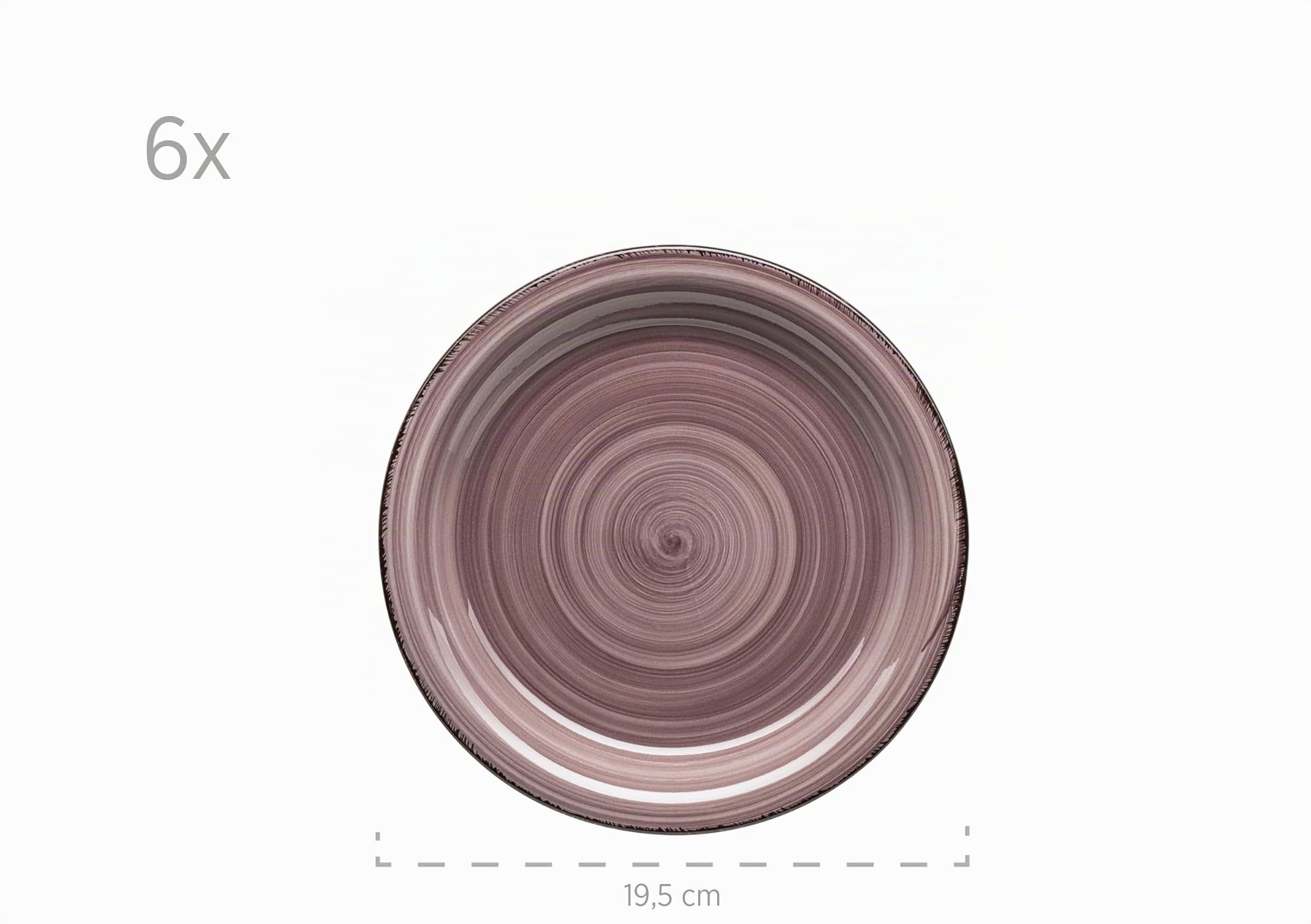 MÄSER Bel Tempo II 931950 - Servizio da colazione per 6 persone, in ceramica dipinta a mano, 18 pezzi, colore: Viola