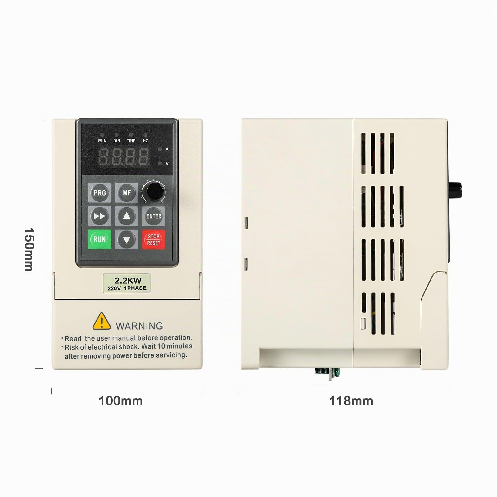 Variador de Frecuencia Monofasico 2.2KW 220V, VFD Convertidor de Frecuencia 220V Entrada Monofásico Salida Monofásico Inversor de Frecuencia para Ventiladores, bombas de agua, máquinas herramienta CNC