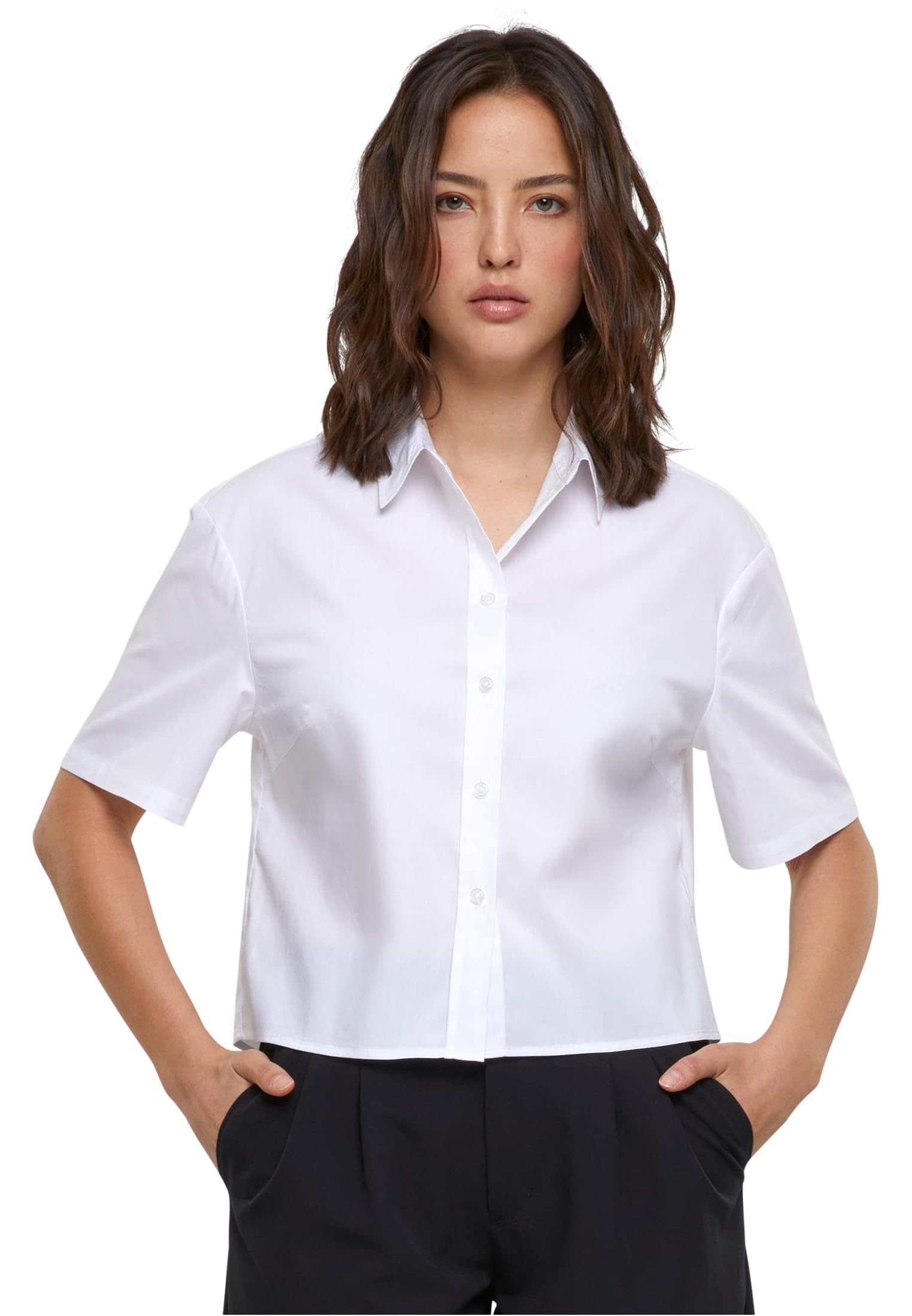 Urban Classics Women's Ladies Oversized Shirt Shirt, White,