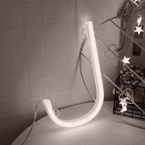 Miniatura 5 de Letrero de neón, letras de neón, letras del alfabeto de neón, iluminadas, letras con luces LED, letras de marquesina, con pilas, USB, color blanco