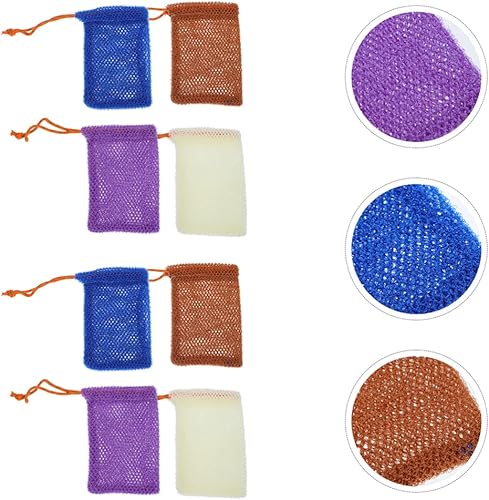 Miniatura 6 de Natural Soaps - Bolsa de malla exfoliante para jabón, 8 unidades, barra de malla, jabón y lufa, bolsa de espuma de burbujas para limpieza corporal y