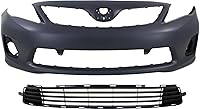 Garage-Pro Front Bumper Cover Kit for 2011-2013 Toyota Corolla Base/CE - Primed, Direct Fit w/ Grille & Fog Light Holes, US Built