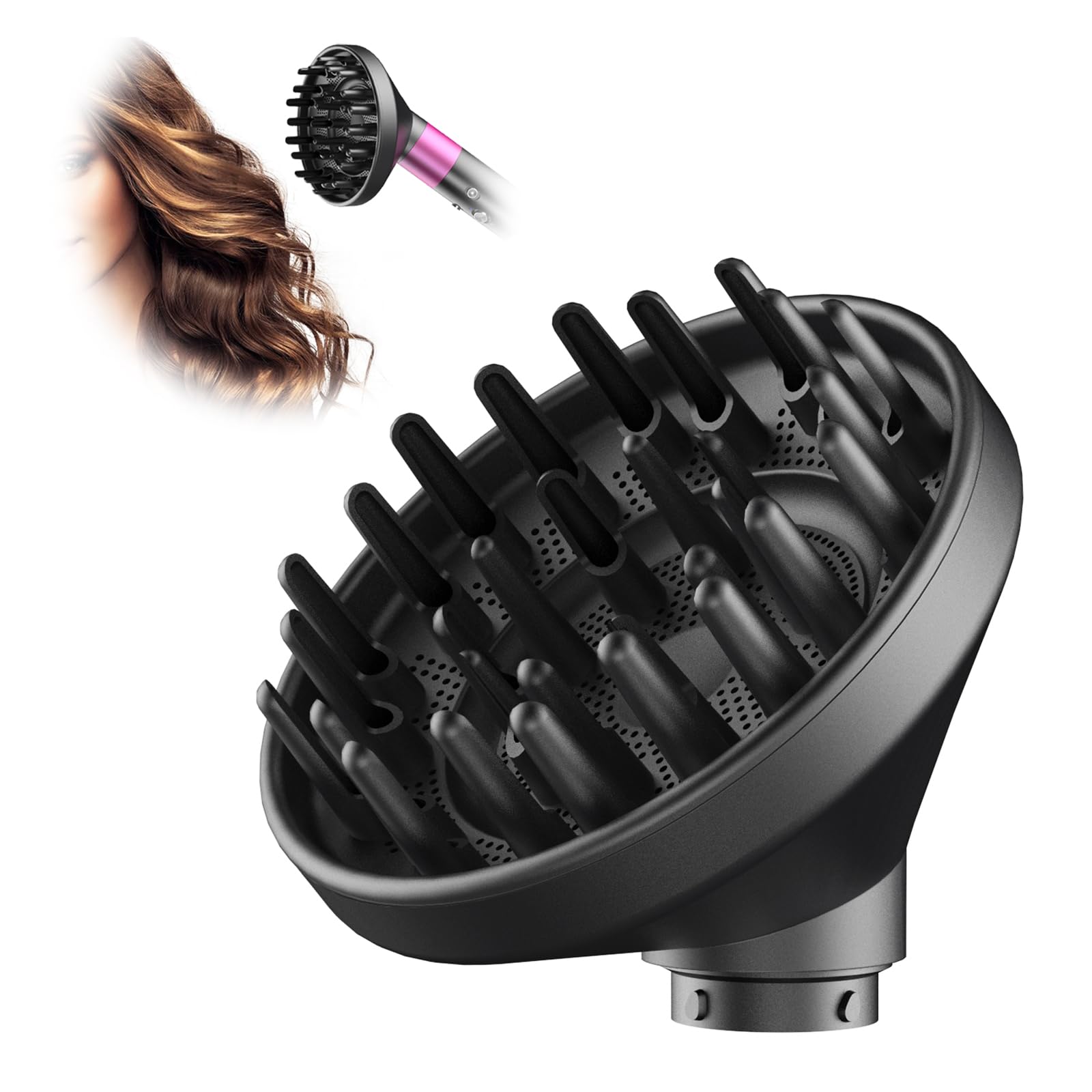 Diffuser Attachment for Dyson Airwrap Styler, Upgraded Hair Dryer Diffuser Attachment Compatible with Airwrap Styler Converting to Hair Dryer