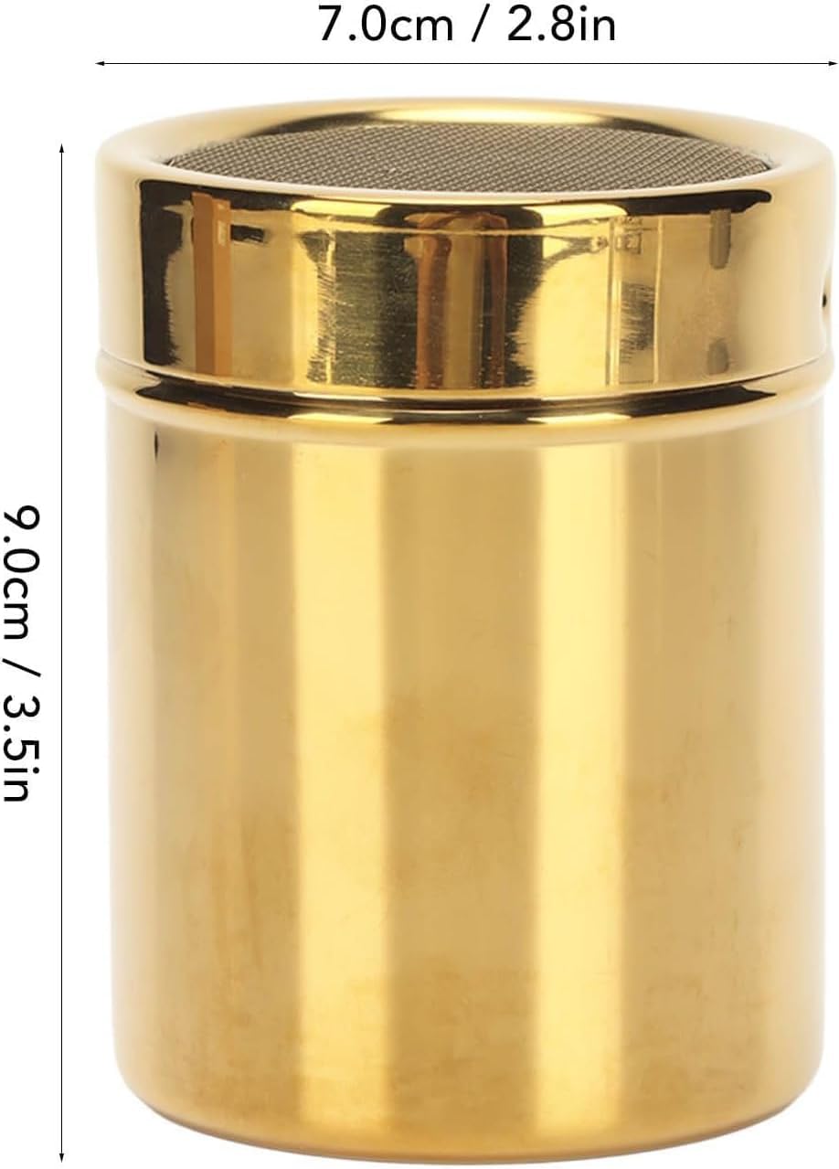 Stainless Steel Powder Shaker, Gold Dredge Shaker Dispenser Fine Mesh Lid