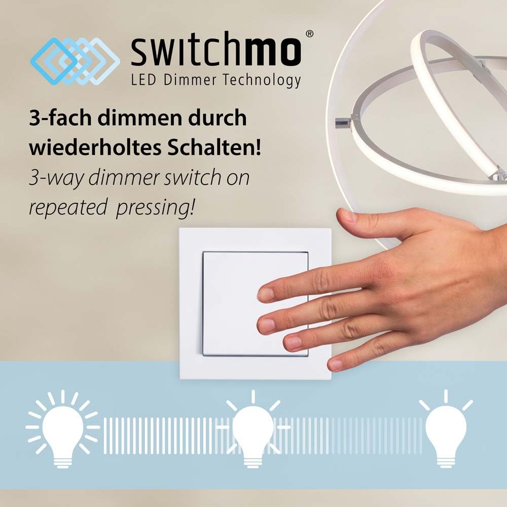 Just Light Deckenlampe Deckenleuchte Wohnzimmerlampe dimmbar LED Flurleuchte weiß D 34 cm
