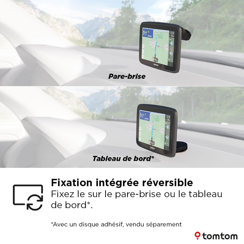 TomTom GPS Voiture GO Classic 2ème génération (6 Pouces, Info Trafic, Essai Alertes des Zones de Danger, Cartes EU, Mise à Jour Via WiFi, Guidage sur Changement de Voie, Fixation Reversible Intégrée)