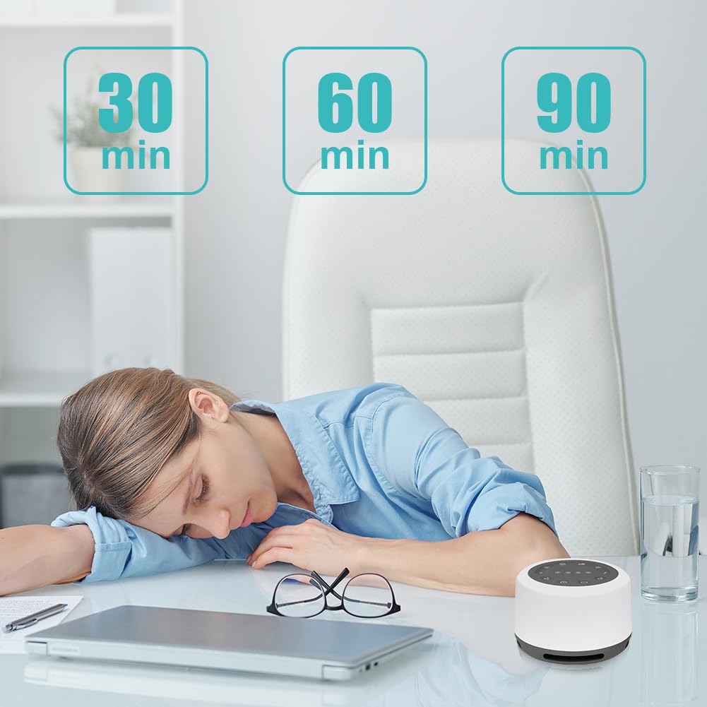 Machine à Bruit Blanc, Appareil De Sommeil Portable à Bruit Blanc, Veilleuse 7 Couleurs Et 24 Sons De Sommeil Apaisants, Machine De Sommeil Rechargeable Par Usb Avec 3 Fonctions De Minuterie