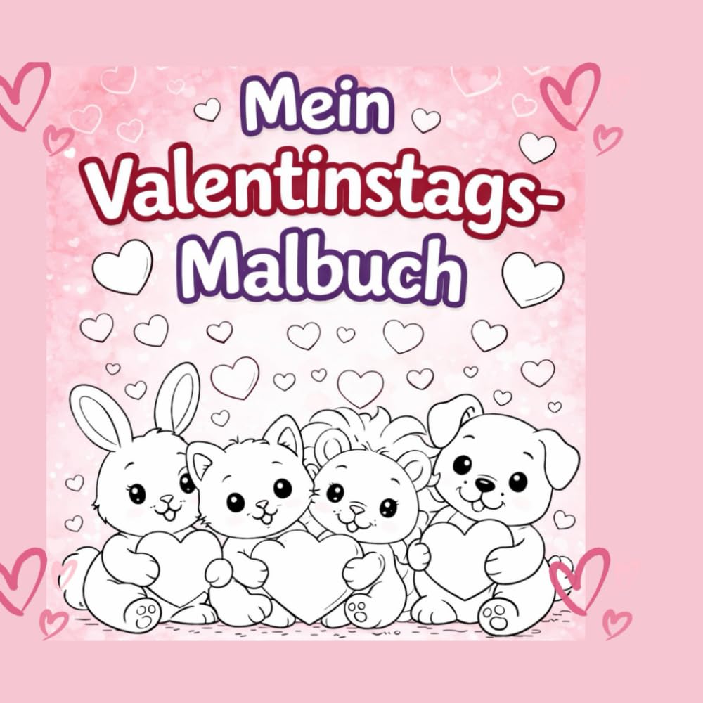 Mein Valentinstags-Malbuch: Dieses liebevoll gestaltete Ausmalbuch enthält 40 zauberhafte Ausmalbilder rund um Liebe,Freundschaft und ... laden Kinder zum kreativen Ausmalen ein.