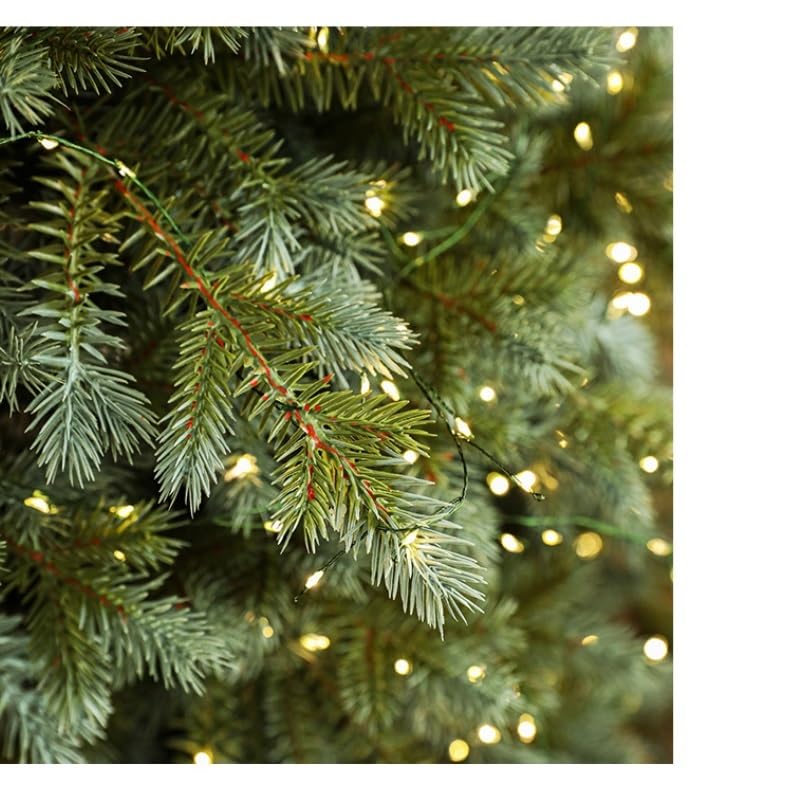 Sapin de Noël Complet avec Feuillage d'aiguilles Ultra-réaliste, Plusieurs hauteurs et illuminé, entouré d'arbres. Arbre de Noël(1.8m)