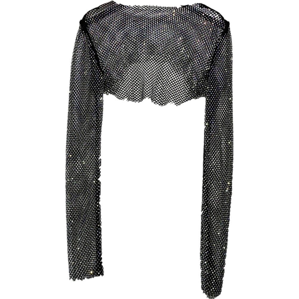 Haut court en maille pour femme le t-shirt brillant parfait pour briller en soirée de club
