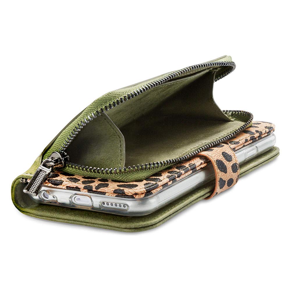 Mobilize 2in1 Gelly Wallet Zipper Case iPhone 12 Pro Max olijfgroen / leopard - MOB-TIOGWZOL-IPH1267