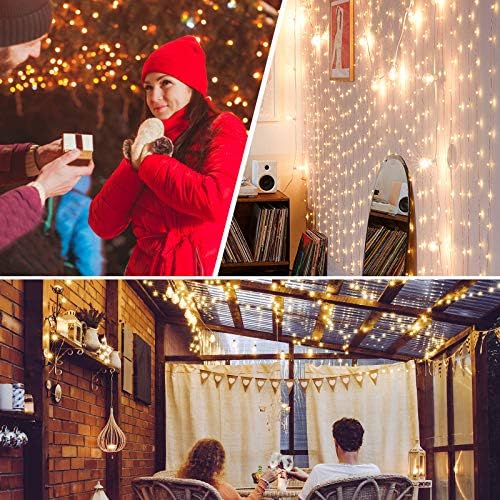 LIBILIS Fairy Lights LED String Lights 20m Fairy Lights USB 200 LED Powered 8 Modes Waterproof Outdoor/Indoor, Copper Wire Lights Remote for Party Wedding Christmas Tapestry Decorations, Warm White