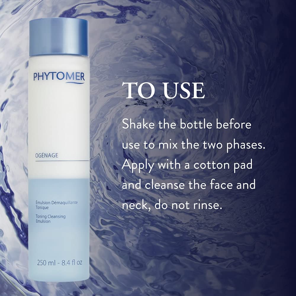 PHYTOMER Ogénage Toning Cleansing Emulsion | Dual Action Face Cleanser Removes Makeup and Tones in One | Purifying, Soothing, Anti-Aging Facial Cleanser | 250ml - Image 4