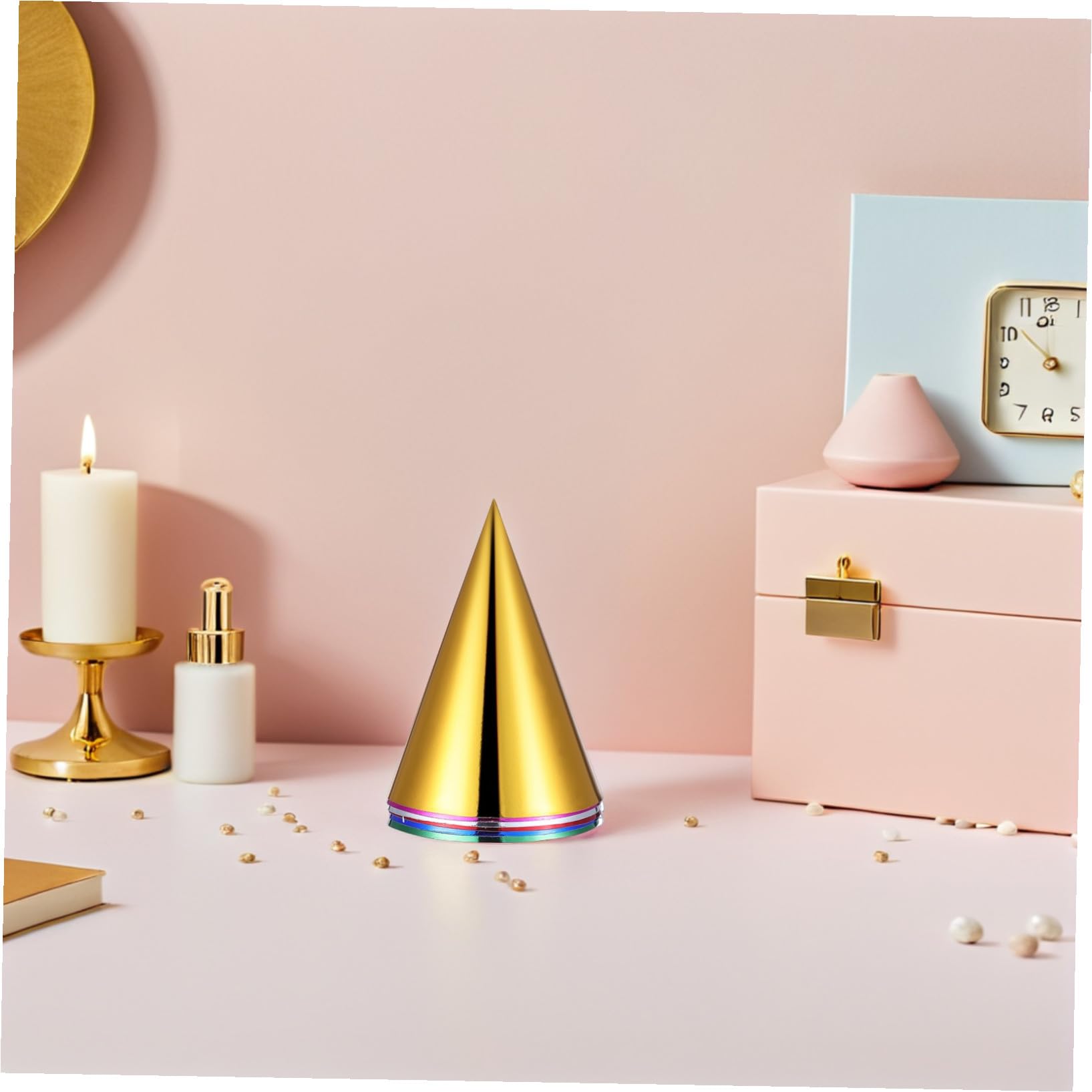 60 pièces Chapeaux Coniques Métalliques pour Anniversaire Chapeaux Papier Légers et Colorés avec Finition Brillante Accessoires Festifs pour Garçon Fille et Célébrations