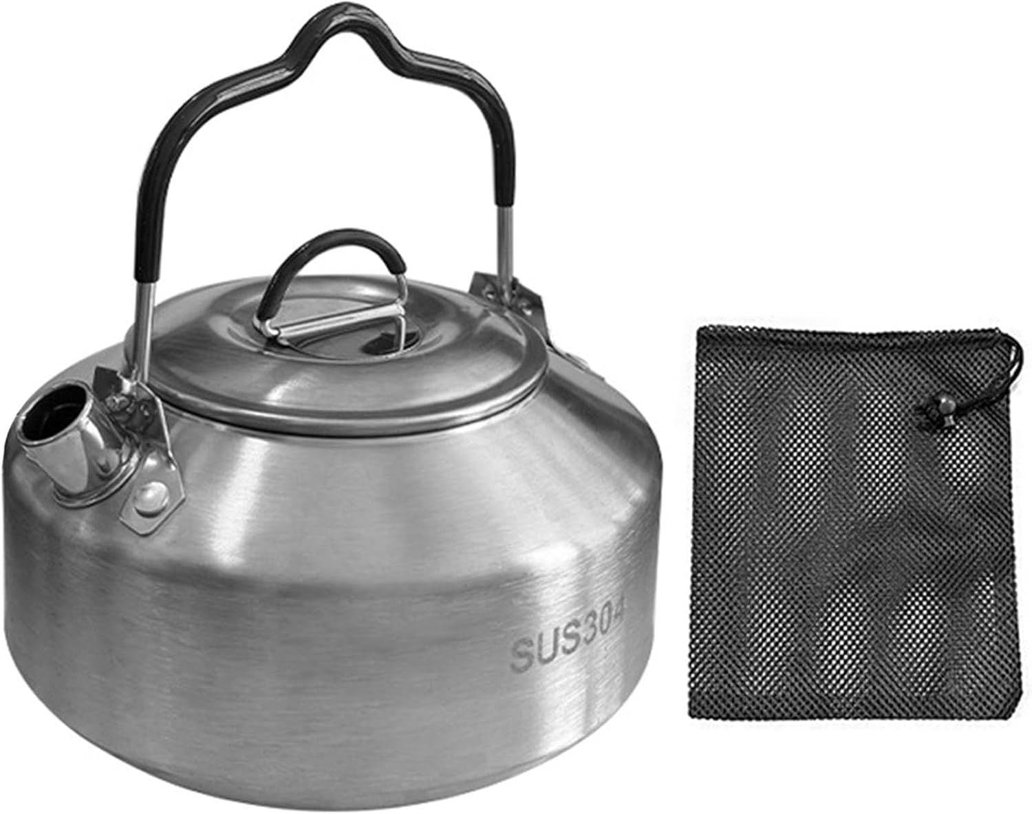 Camping Coffee and Teas Kettles Portable Teapot Stainless Steels Camp Teas Coffee Pots Water Boilers for Picnics Stainless Steels Camping Pots with Lid Tent