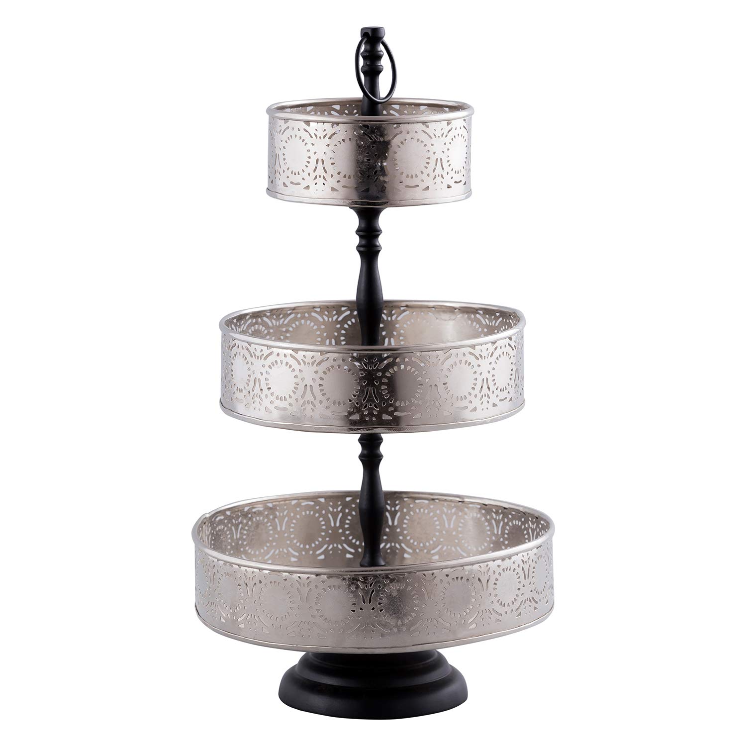 Indecrafts Black and Nickle 3 Tier Stand Amazon.in Home & Kitchen
