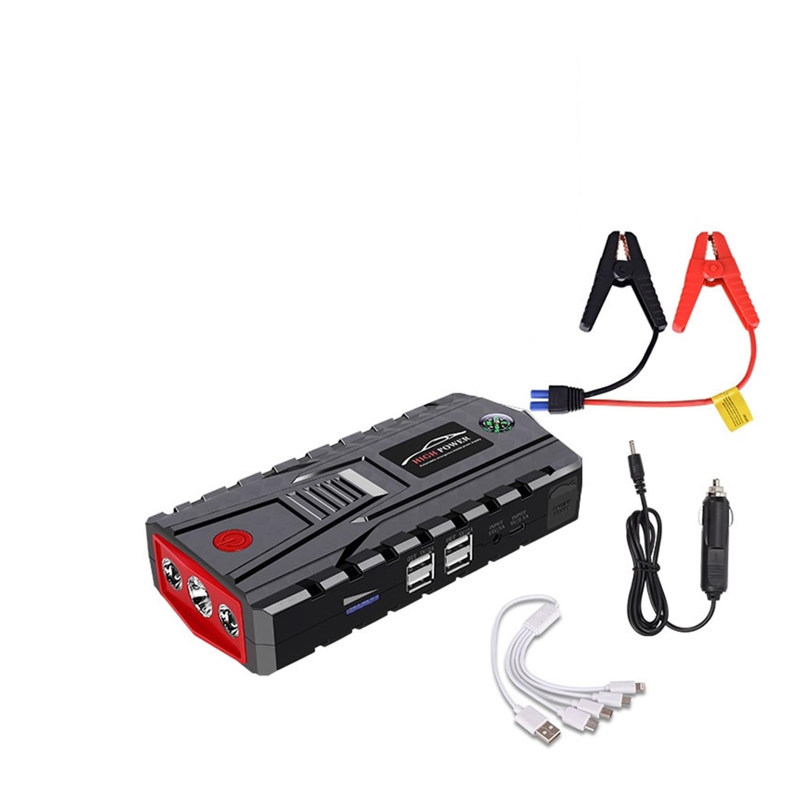 32000mAh Voiture Saut Démarreur Batterie Externe 5000A Auto Secours Batterie Booster Voitures CampingDiesel Essence Démarrage Dispositif Chargeur Facile à Utiliser(Upgrade)