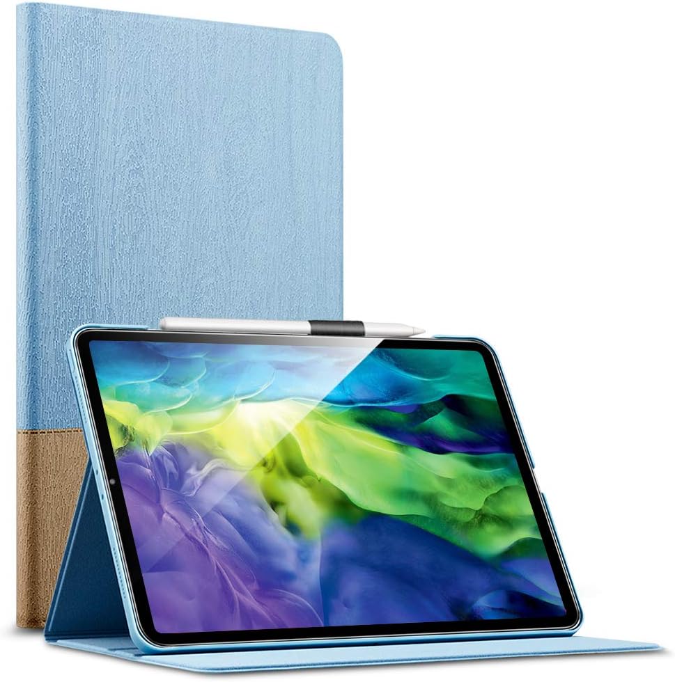 ESR Urban Premium Folio Case for iPad Pro 11 2020 & 2018 [Supports Pencil 2 Wireless Charging] Book Cover Design, Multi-Angle Viewing Stand, Auto Sleep/Wake for iPad 11", Sky