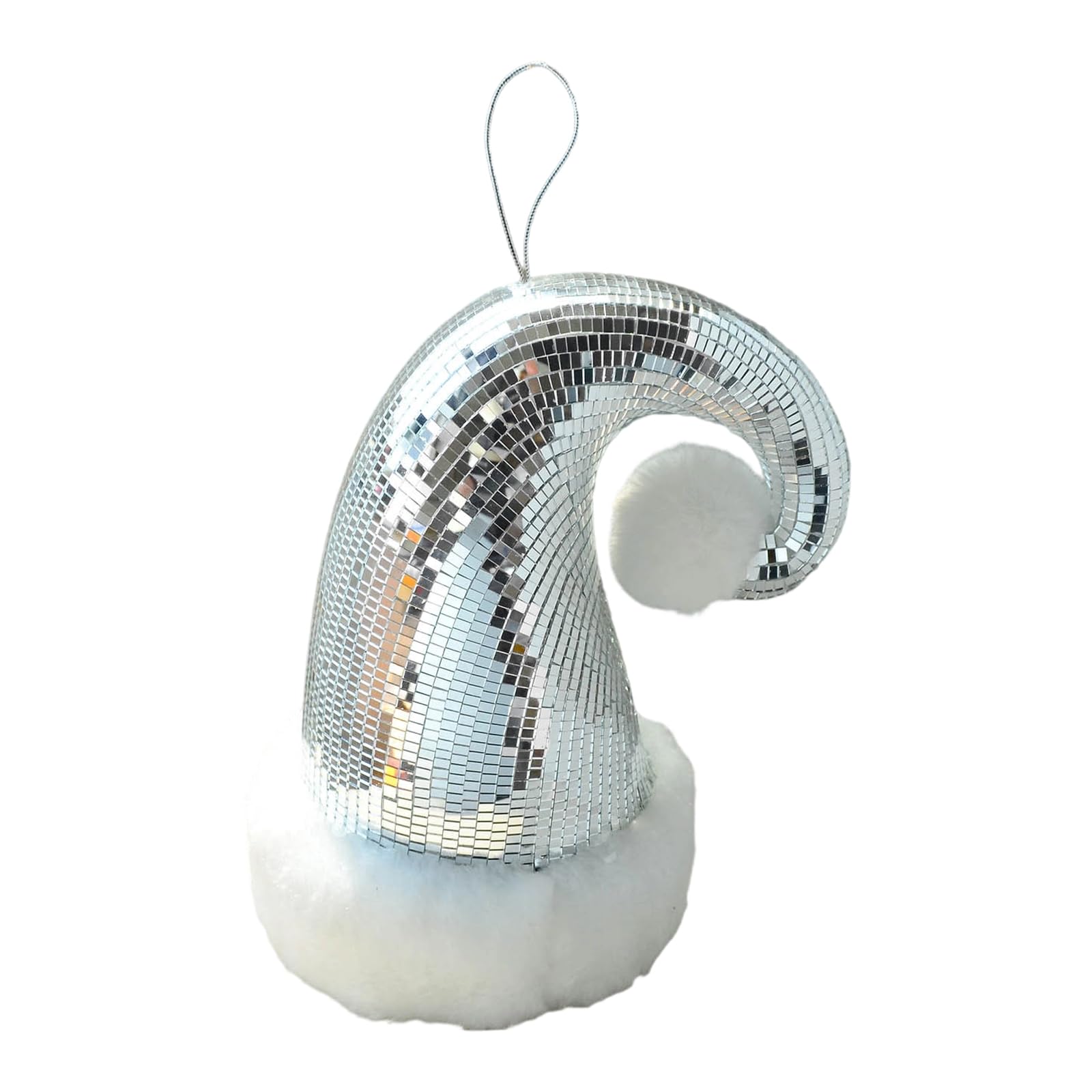 Xinsheinelry Dazzling Santa Hat Ornament with Glass Embellishments Sparkling Disco Decoration for & Christmas Celebrations Sparkling Rhinestones Party Hat