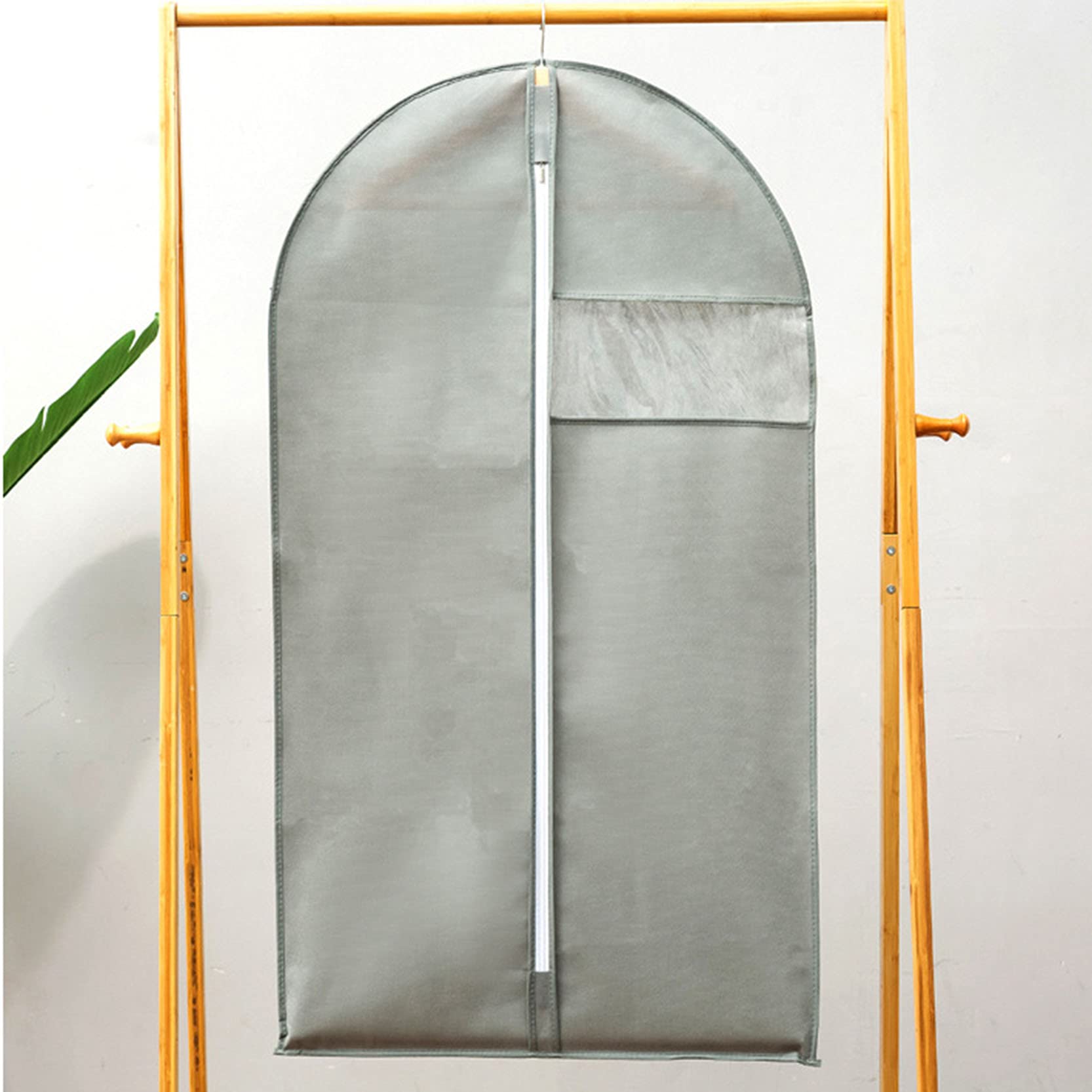 borsa per vestiti, Copriabiti con finestra trasparente, 6 pezzi, copriabiti in tessuto non, antipiega, durevole, lavabile(Grey,60 x 130 cm)