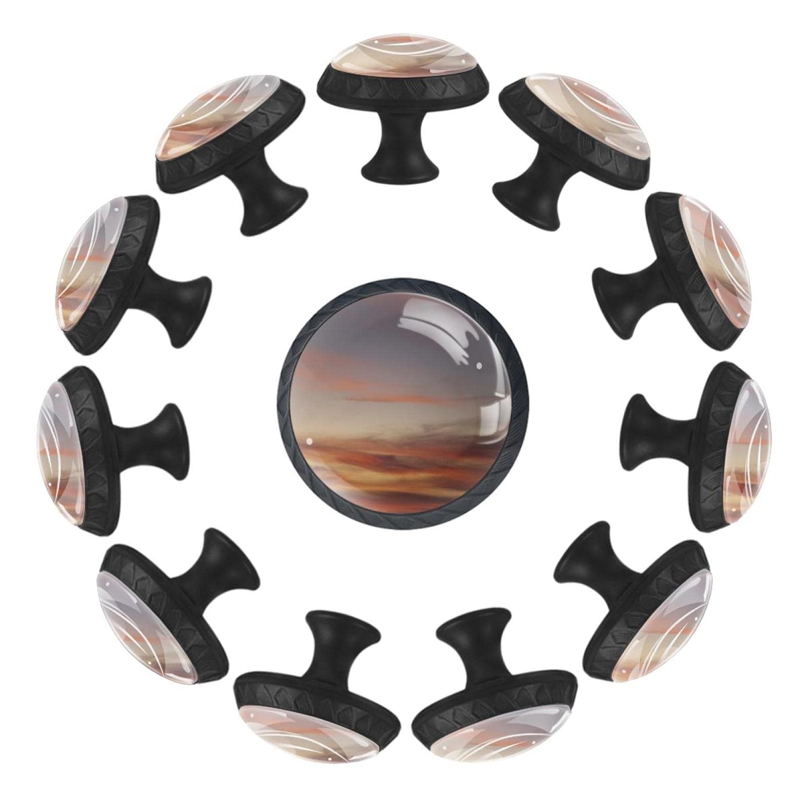 Boutons de tiroir ronds pour chambre d'enfant et salle de jeux thème clouds sunset dark 35mm