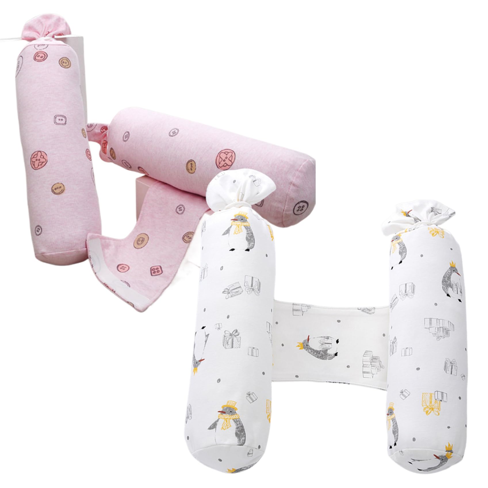 Anti-Rollkissen für Baby, 1 Paar einstellbares Seitenschläferkissen, Style 2 Weiche Baumwoll-Süßigkeiten-Formpositionierer für 0-12 Monate, waschbar