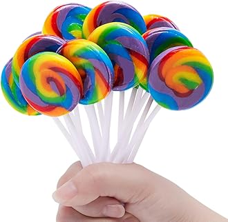 LIDATREE 1.5" Swirl Lollipop, Rainbow Lollipops Individually Wrapped Bulk 40 Pack, Kid's Lollipops Candy for Birthday, Mixed Fruit Flavor 40 Pack