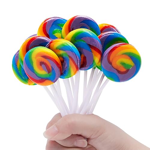 Miniatura 1 de LIDATREE Paleta de remolino de 1.5 pulgadas, paletas de arco iris envueltas individualmente a granel, caramelos para niños para cumpleaños, sabor a