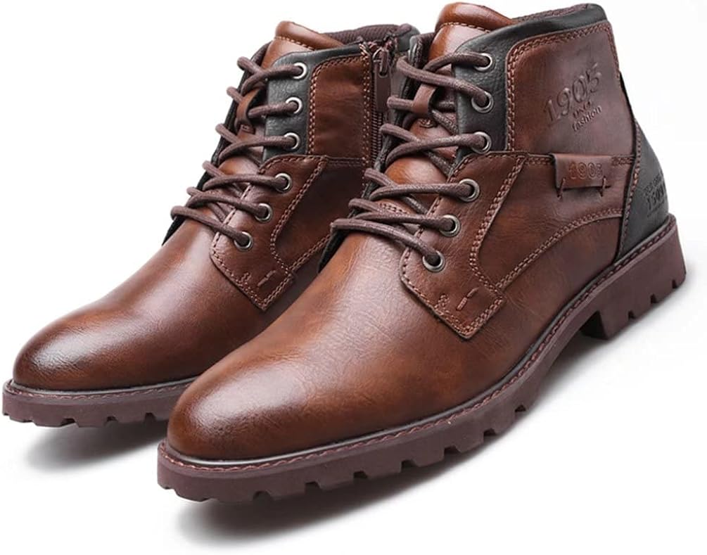 人気新品入荷 SWZEC ビジネスシューズ ハイカット メンズ 高級 革靴 マーチン ビジネスブーツ サイドジッパーブーツ 滑り止め ドレス