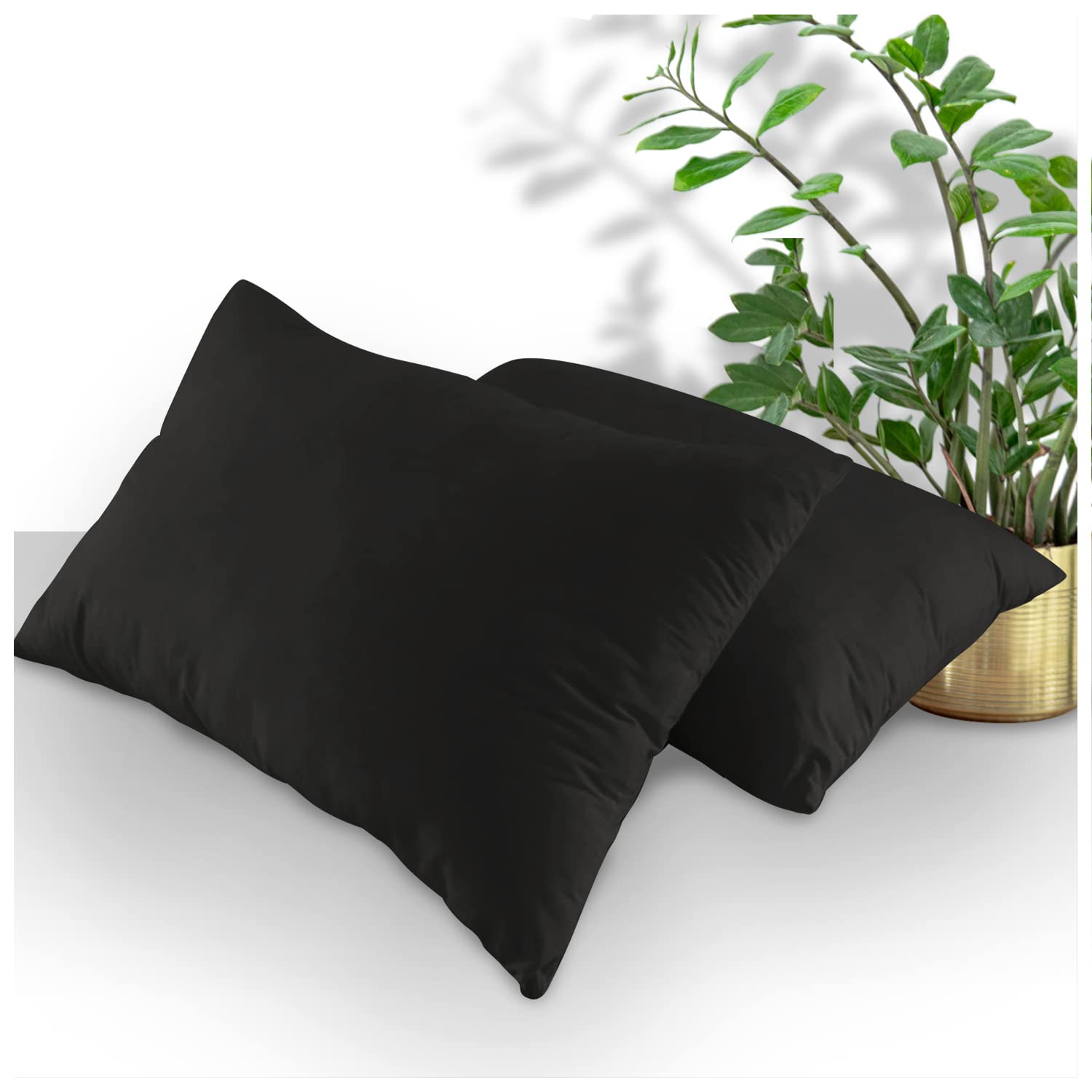 Gc Gaveno Cavailia Black Housewife Percale Pillow Case Pair 74X48 Cm,