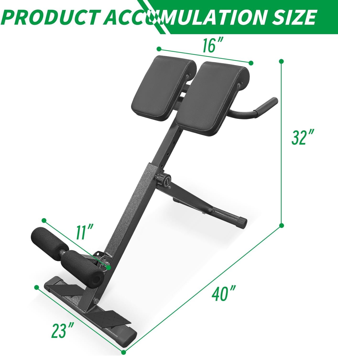 Roman Chair Foldable Hyperextension W/Back Extension, Home Gym Sit