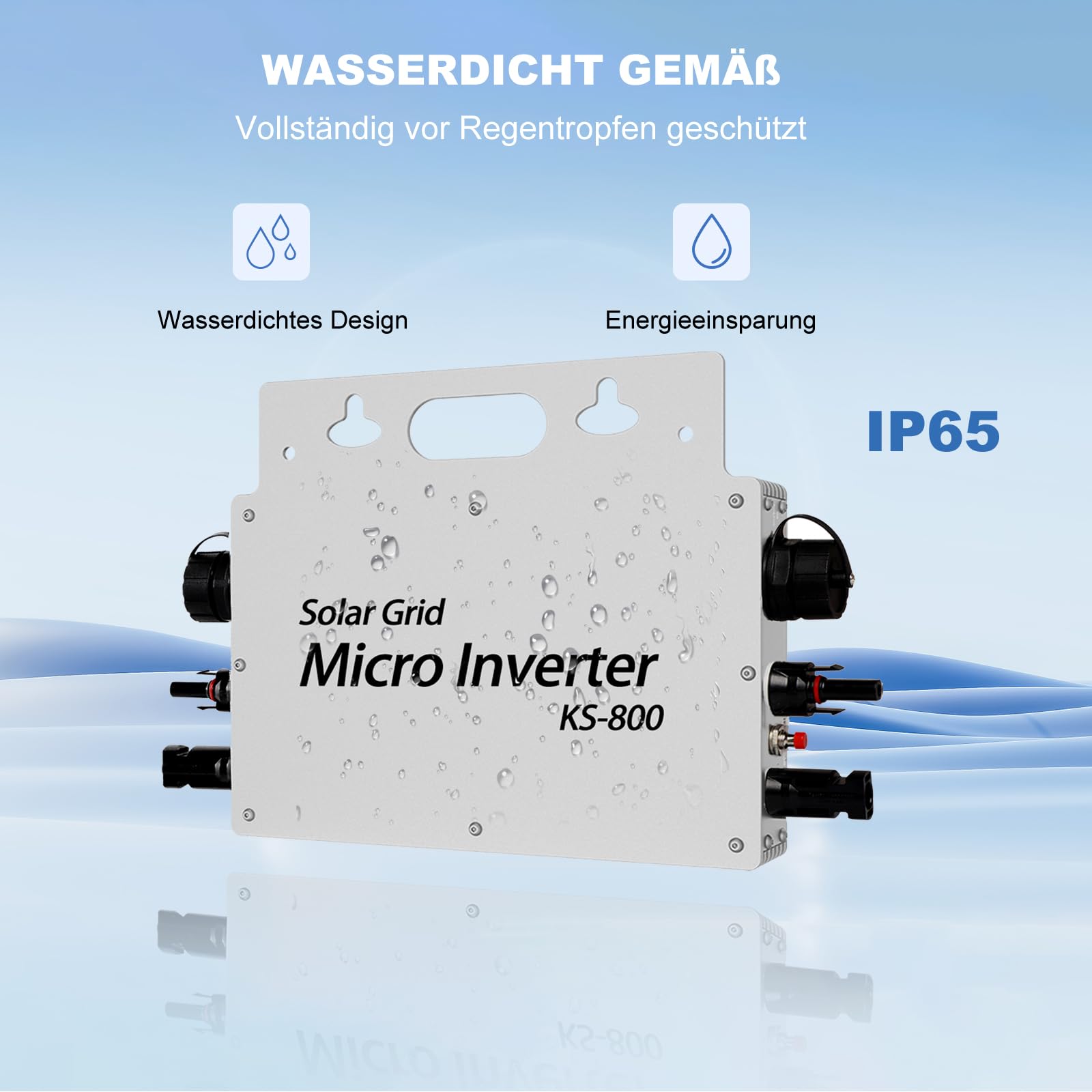 Mikro-Wechselrichter 800W mit AC-Kabel, MPPT Solar-Netzeinspeisung, Plug & Play, WiFi APP Überwachung, für Balkonkraftwerk